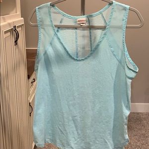 Blue Scoop Neck Tank